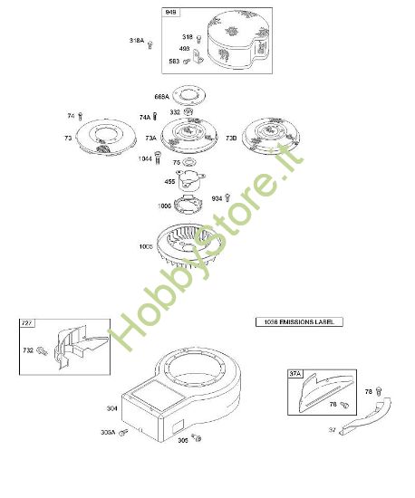 C - Alloggiamento ventola, ventola volano, griglie girevoli B&S - 28 €¦ 28M707-1194-E1 brand Stihl